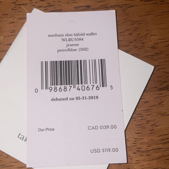 Kate spade medium, slim bifold wallet (Jeanne) - Picture 6 of 6